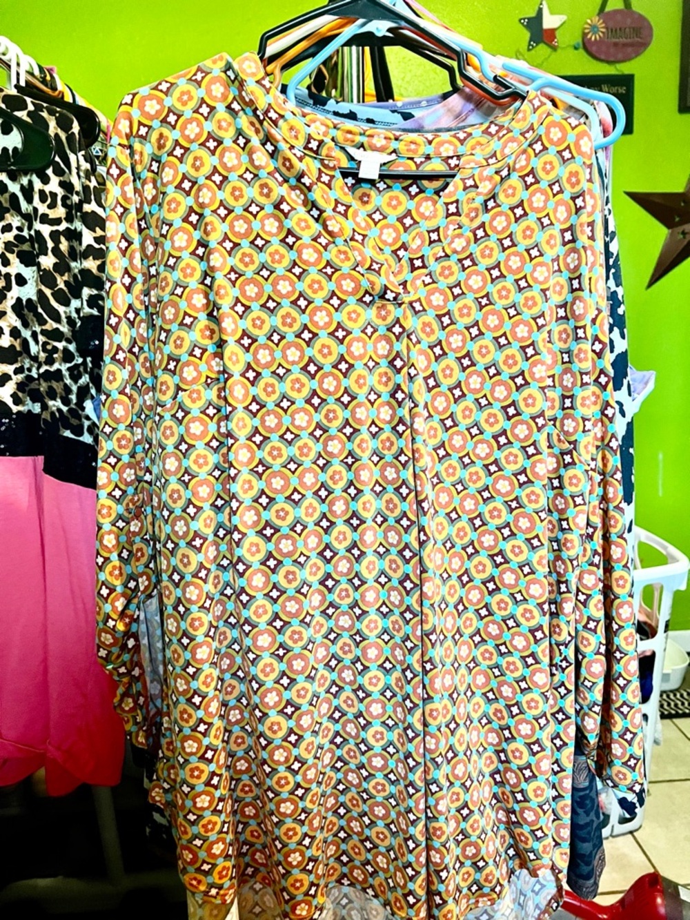 Cato Colorful Geometric Blouse